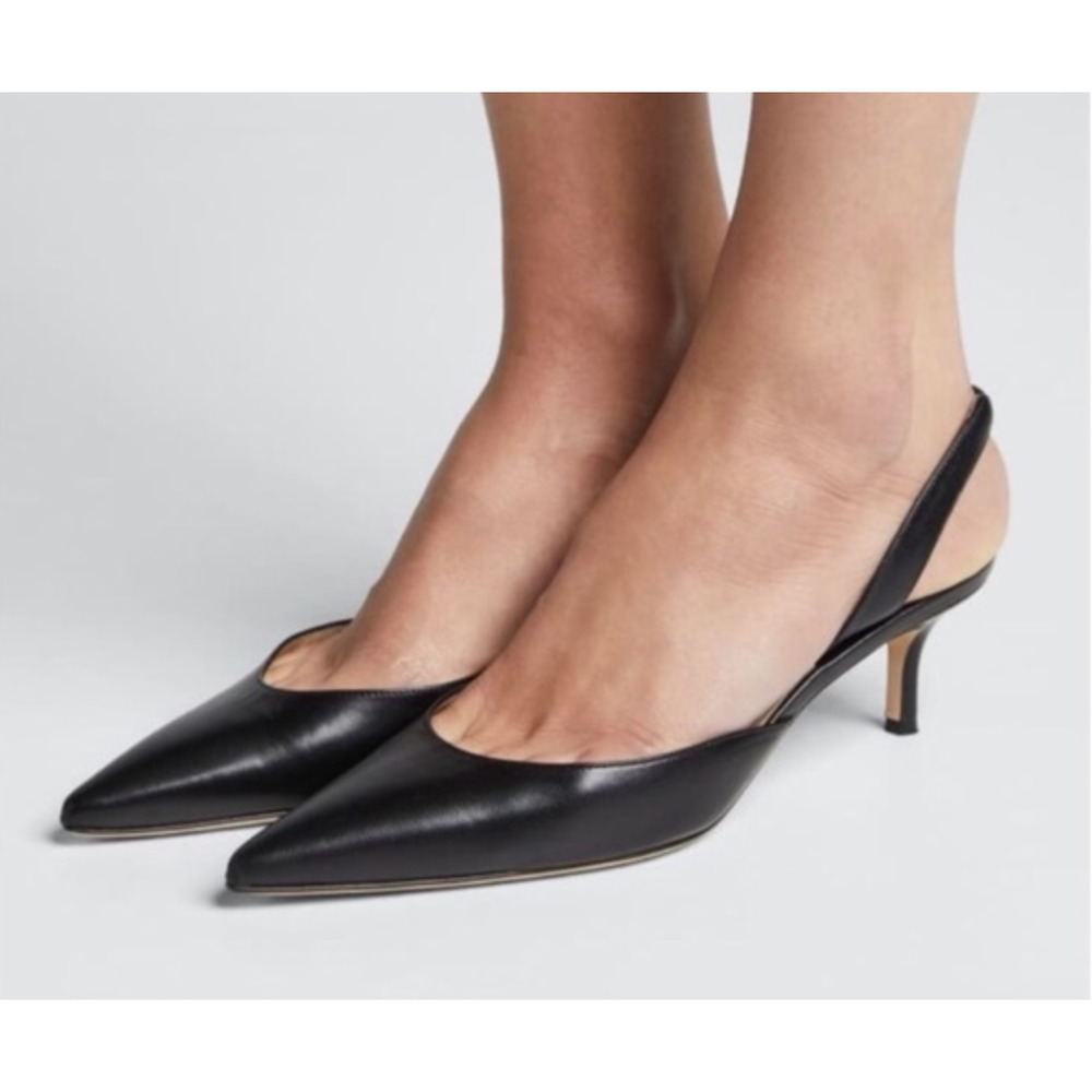 Manolo Blahnik Carolyne Kitten Heel Sling Backs 36